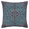 Persian Termeh Cushion Cover - Model Blue Abbasi | Handcrafted Silk Design
