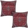 Persian Termeh Cushion Cover - Model Vermilion (2X) | Luxurious Silk Craft