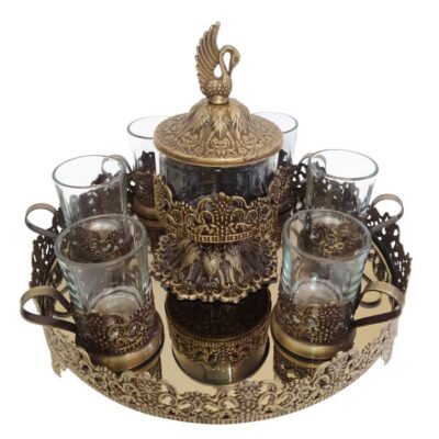 Persian Metal Tea & Coffee Set - Vintage Style Model Swan