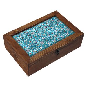 Aren Design Persian Wooden Tea Chest with Decorative Storage