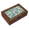 Blue Sky Theme Wooden Tea Chest with Persian Storage Compartments