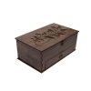 Chestnut Brown Wooden Tea Organizer Chest with Persian Touch