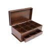 Chestnut Brown Wooden Tea Organizer Chest with Persian Touch