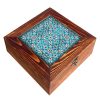 Browni Style Persian Wooden Tea Storage Chest with Warm Tones