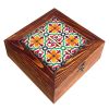 Tara-Inspired Wooden Tea Organizer Chest with Persian Design