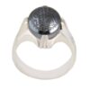 Islamic Hematite Silver Ring Hadid Gemstone for Men Calligraphy
