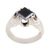 Persian Hematite Silver Ring Hadid Gemstone for Men Mahan I