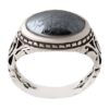 Islamic Hematite Silver Ring Hadid Gemstone for Men