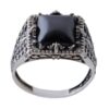 Persian Hematite Silver Ring Hadid Gemstone for Men II