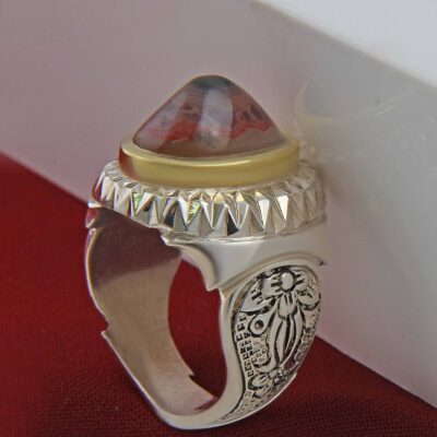 Sulemani Hakik Silver Gemstone Ring for Men – Yas Model, Traditional Persian Design