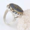 Islamic Hematite Silver Ring Hadid Gemstone for Men Calligraphy