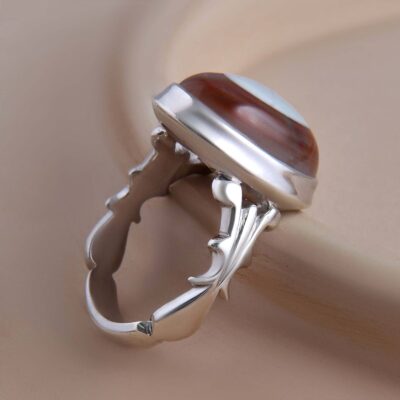 Sulemani Hakik Silver Gemstone Ring for Men – Original Traditional Persian Design