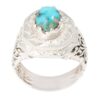 Persian Silver Ring with Neyshabur Turquoise Ahmadi