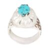 Persian Silver Ring with Neyshabur Turquoise Magic