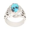 Persian Silver Ring with Neyshabur Turquoise Mihani