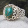 Persian Silver Ring with Neyshabur Turquoise Sanam