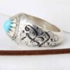 Persian Silver Ring with Neyshabur Turquoise Sarin