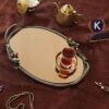 Sparrow Modern Brass Serving Tray - Elegant Gold Tea Tray