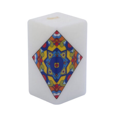 Persian Cube Design Votive-Style Pillar Candles – Artistic Decorative Set (3-Pack)