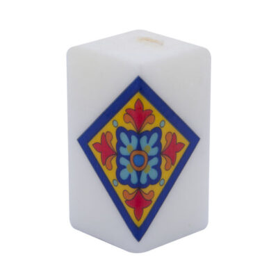Persian Cube Design Votive-Style Pillar Candles – Artistic Decorative Set (3-Pack)