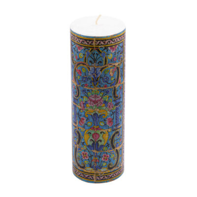 Persian Kashi Kari Pillar Candles – Traditional Artistic Decorative Set (2-Pack)