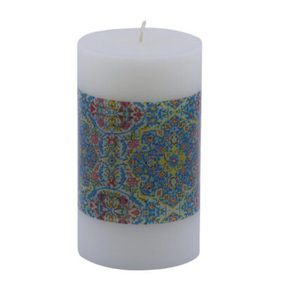 Persian Kashi Kari Pillar Candles – Traditional Artistic Decorative Set (2-Pack)