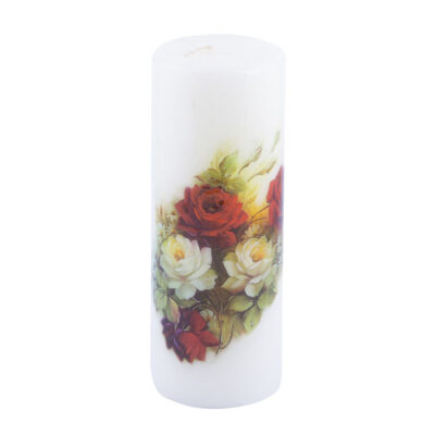Persian Hounia 02 Floral Pillar Candles – Traditional Home Decor Set (2-Pack)