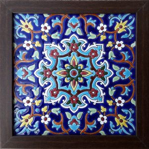 Decorative Persian Framed Ceramic Tile – Blue