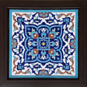 Decorative Persian Framed Ceramic Tile – Colorful