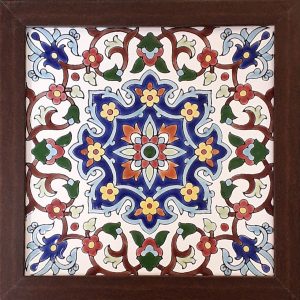 Decorative Persian Framed Ceramic Tile – Kashi