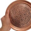 G84 Traditional Copper Serving Tray - Hand Engraved Geometric Tray