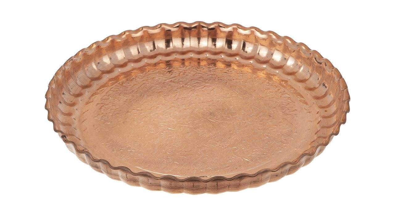 Msi Traditional Copper Serving Tray – Hand Embossed Geometric Tray