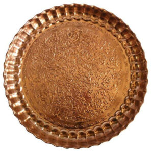 Flower Traditional Copper Serving Tray – Hand Embossed Floral Tray