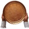 Hakaki Traditional Copper Serving Tray - Hand Embossed Floral Tray