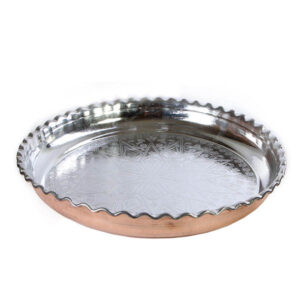 G89 Traditional Copper Serving Tray – Hand Engraved Geometric Tray