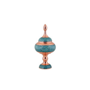 Handcrafted Persian Inlaid Turquoise Copper Sugar Bowl Kiara