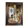 Hand-Knotted Persian Pictorial Rug from Tabriz Depicting Bazaar