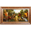 Hand-Knotted Persian Pictorial Rug from Tabriz Depicting Rural Landscape
