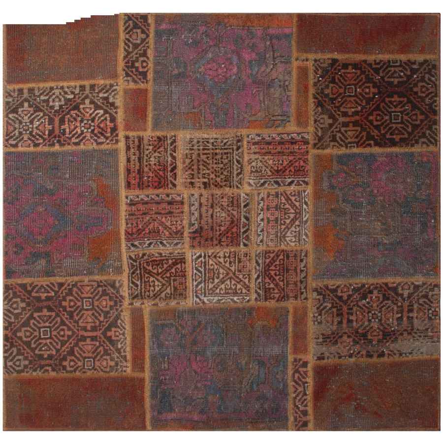 Vintage Persian Hand-Knotted Patchwork Carpet Lida