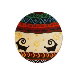 Persian Decorative Pottery Wall Plate Hand-Painted Animals