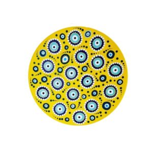 Hand-Painted Decorative Pottery Wall Plate Cheshm Nazar