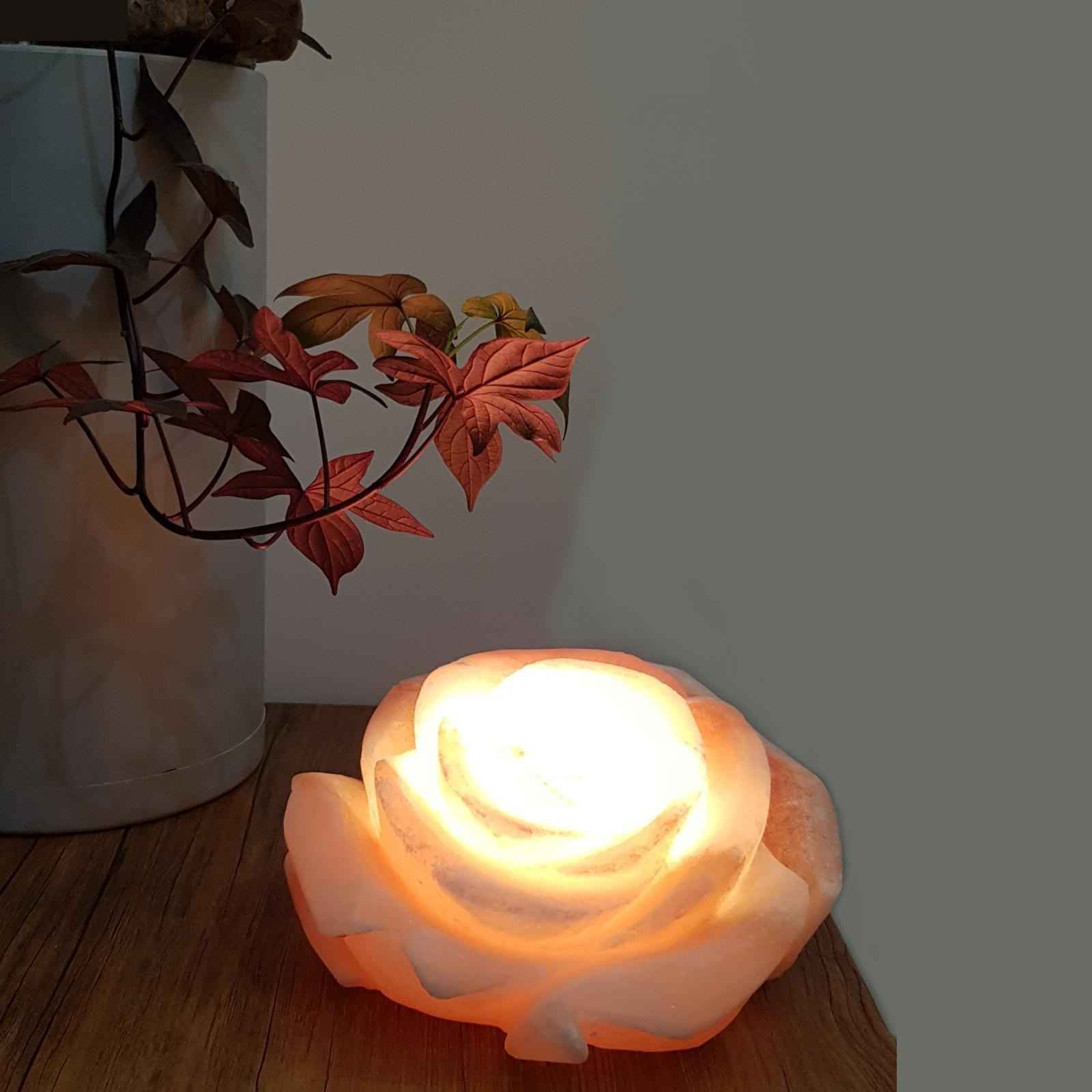 Persian Flower Salt Lamp – Handcrafted Rose Design
