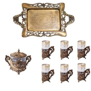 Persian Tea Set Model Antique Bronze