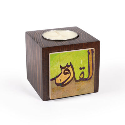 Set of 2 Persian Wooden Cube Tealight Candle Holders, Vira Design, Minimalist Persian Décor