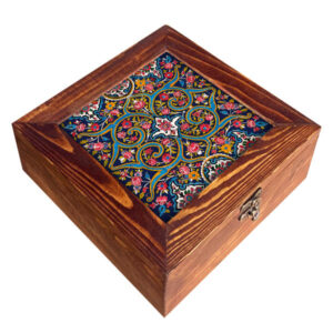 Classic Wooden Tea Organizer – Deep Brown Chest Compartment Box