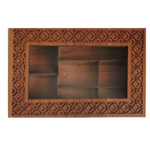 Sun Motif Wooden Tea Organizer Chest with Storage Compartments