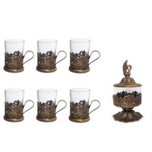 Set of 7 Persian Bronze Tea Service Set