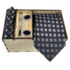 Men's Tie, Handkerchief & Cufflinks Neckwear Set - Luxurious Blue