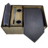 Men's Tie, Handkerchief & Cufflinks Neckwear Set - Luxurious Gray