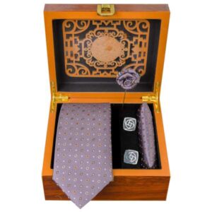 Men’s Tie, Handkerchief & Cufflinks Neckwear Set – Luxurious Hamta